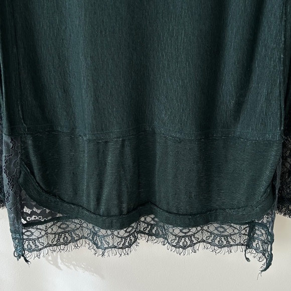 Free People New Romantics Green Lace Top - Picture 3 of 13